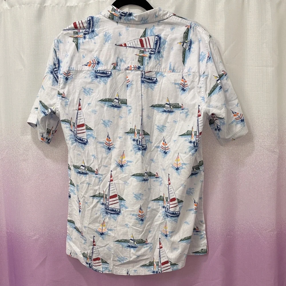 NWT Croft & Barrow Men's Sailboat Print Button-Down - Size Medium - Picture 5 of 14